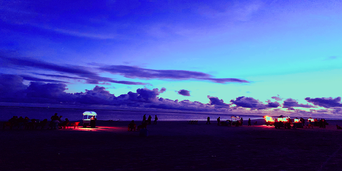 Beautiful Beach of Bakkhali during evening.